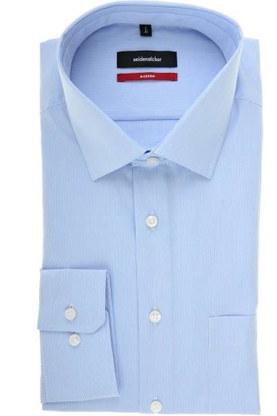 Seidensticker Modern Fit Hemd hellblau/weiss, Feinstreifen