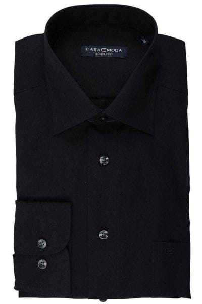 Casa Moda Comfort Fit Hemd schwarz, Einfarbig