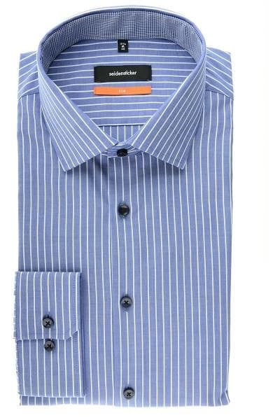 Seidensticker Hemd - Slim Fit - blau/weiss, Gestreift