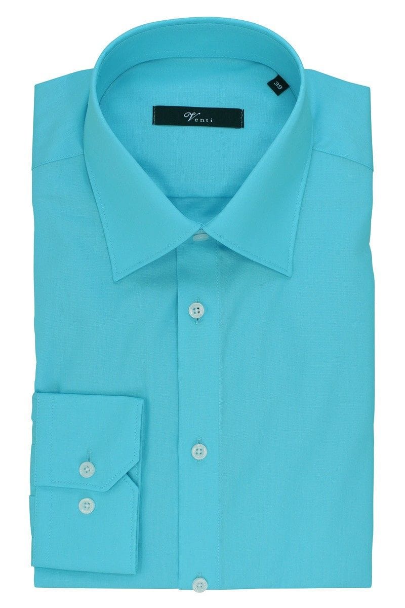 Venti Hemd - Modern Fit - aqua, Einfarbig