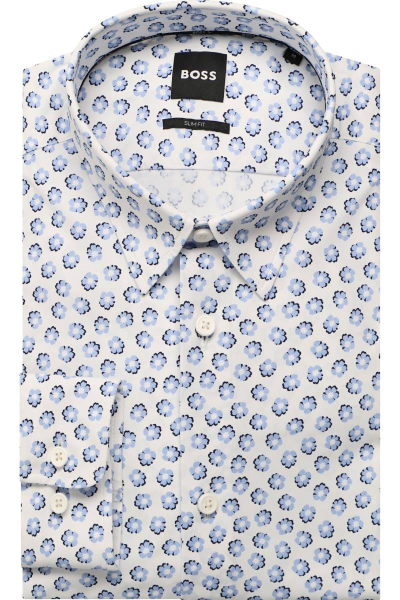 hugo boss slim fit dress shirt BOSS HUGO BOSS SLIM FIT LONG SLEEVE BUTTON-UP SHIRT SIZE 39 15 1/2
