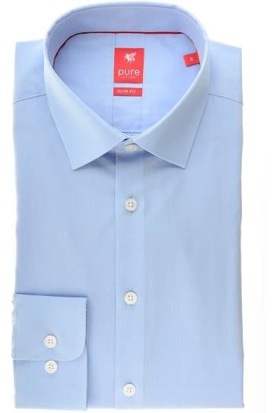 Pure Hemd - Slim Fit - hellblau, Einfarbig