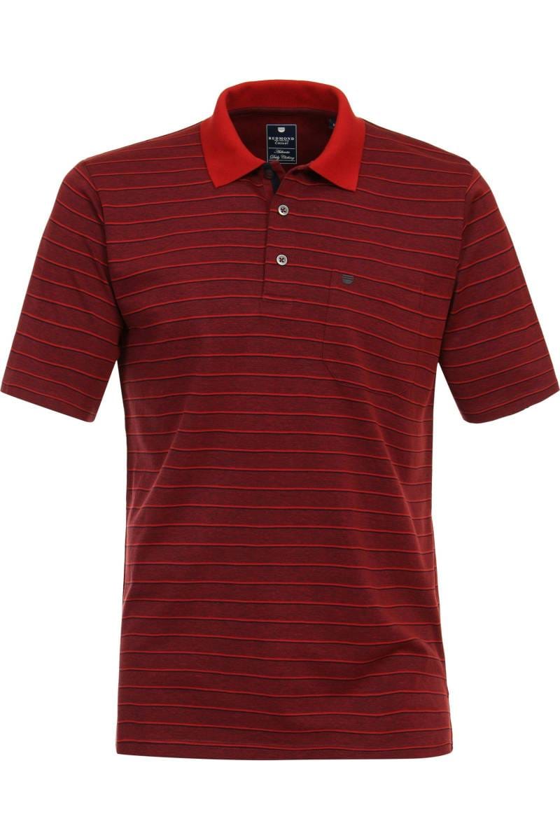 Redmond Casual Regular Fit polo shirt red, Striped