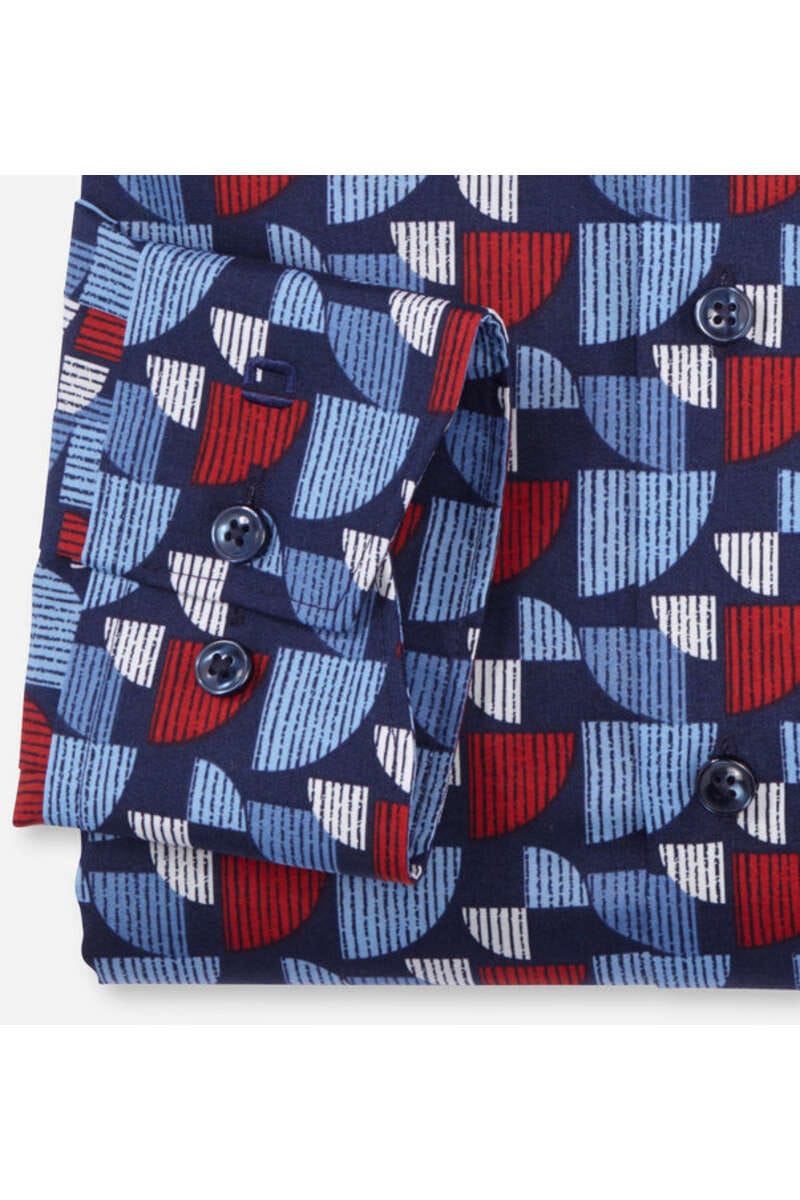 OLYMP Luxor Modern Fit Hemd Bleu, Gestreift