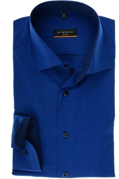 ETERNA Slim Fit Hemd royal, Einfarbig