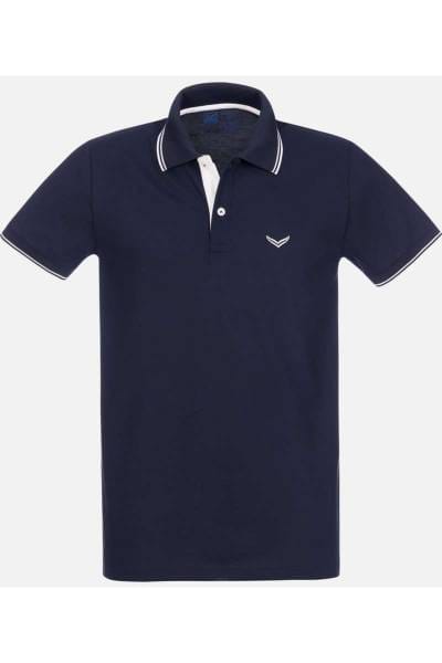 TRIGEMA Comfort Fit Poloshirt navy, Einfarbig