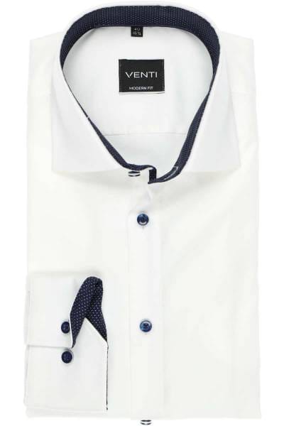 Venti Modern Fit Hemd weiss, Strukturiert