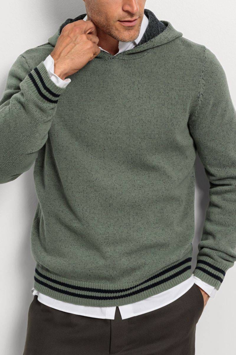OLYMP Casual Regular Fit Pullover graugrün, Einfarbig