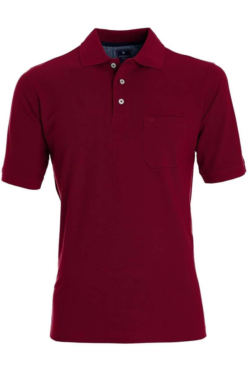Redmond Casual Poloshirt weinrot, Einfarbig