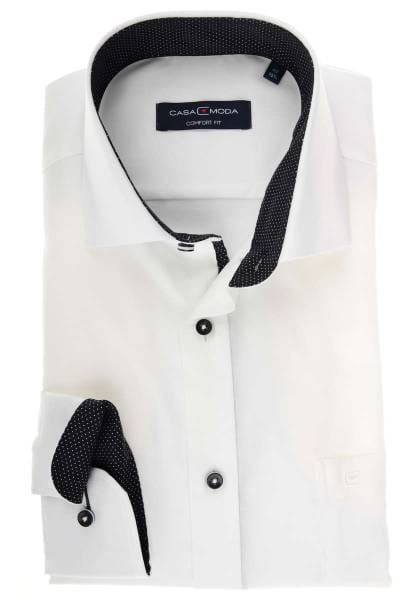 Casa Moda Comfort Fit Hemd weiss, Strukturiert