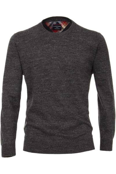 Casa Moda Strickpullover Rundhals anthrazit, einfarbig