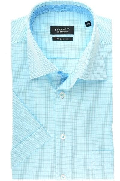 Hatico Hemd - Regular Fit - mittelblau, Kariert