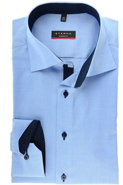 Eterna Hemd - Modern Fit - mittelblau, Einfarbig