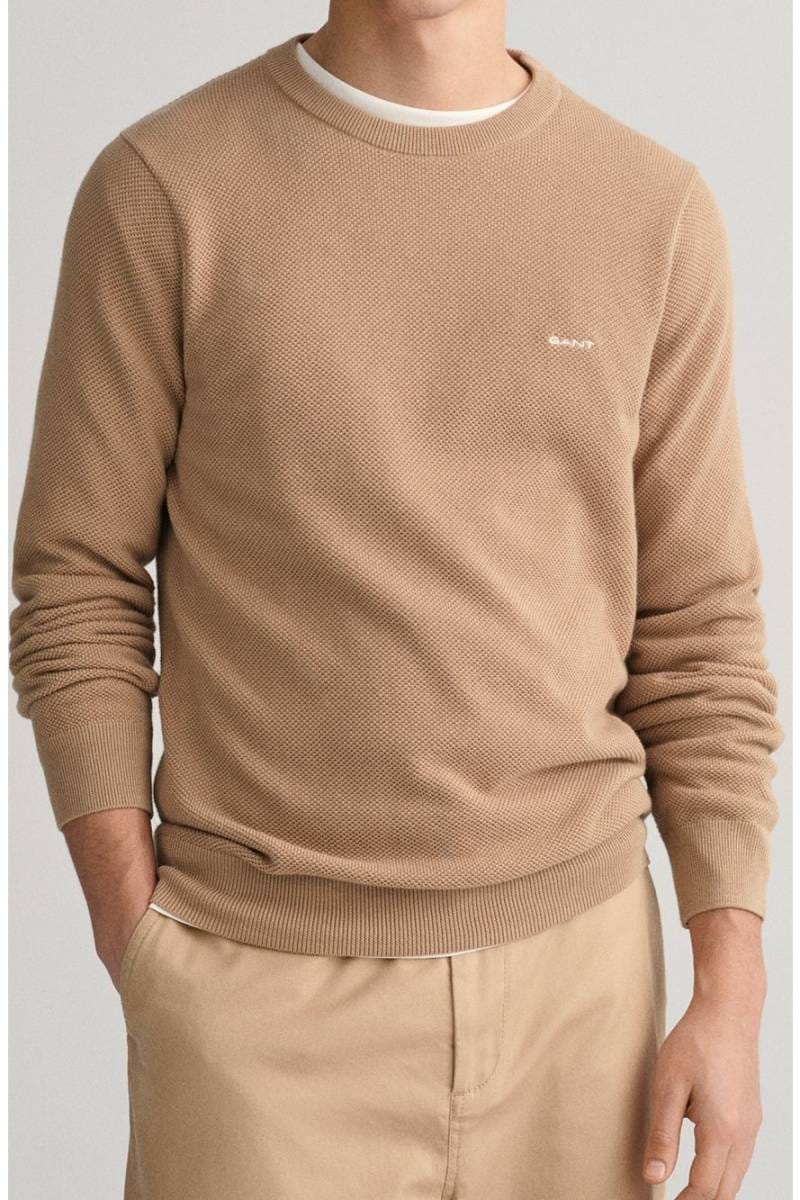 GANT Regular Fit pullover round neck khaki, One Colour