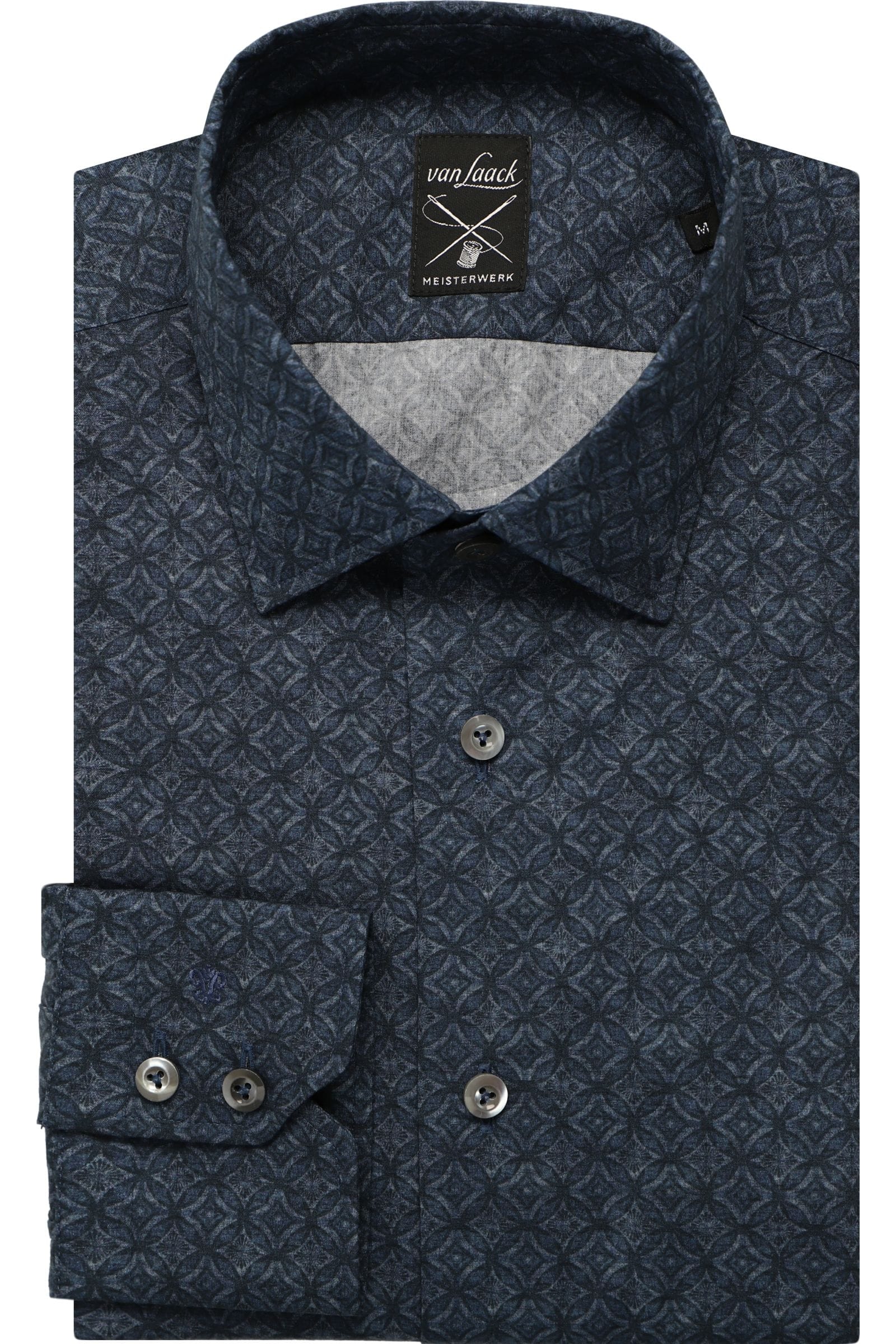 van Laack Tailor Fit Hemd blau, Bedruckt L