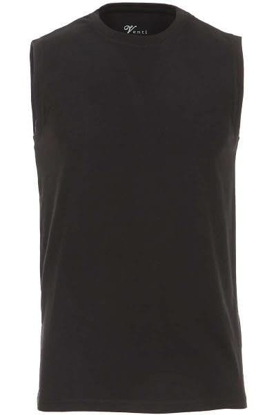 Venti Slim Fit T-Shirt schwarz, Einfarbig