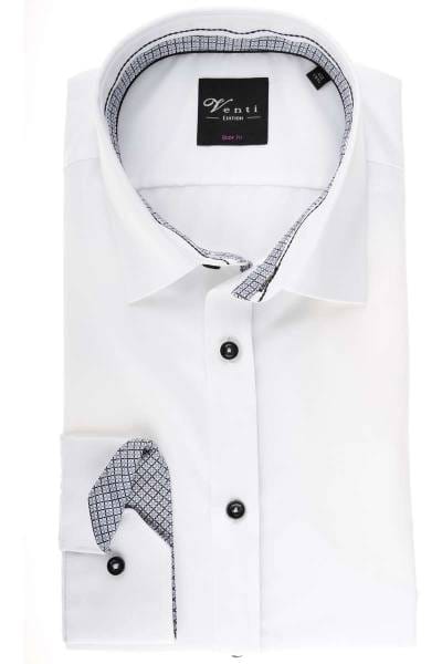 Venti Body Fit Hemd weiss, Einfarbig