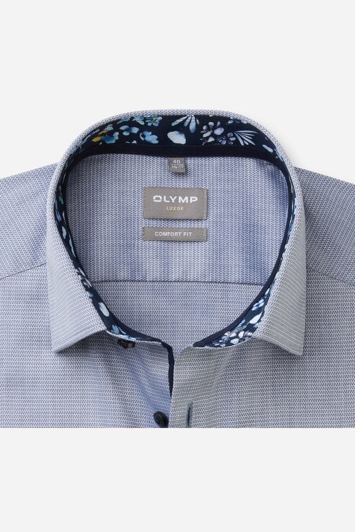 Camicia Uomo OLYMP A Maniche Lunghe - Modello Luxor Comfort Fit, Colletto 13 New Kent, Colore Faux Uni - copertina