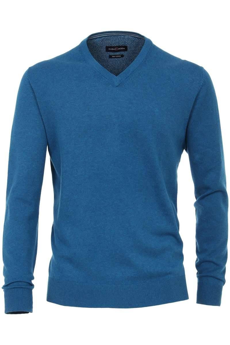 Casa Moda Strickpullover V-Ausschnitt aqua, Einfarbig