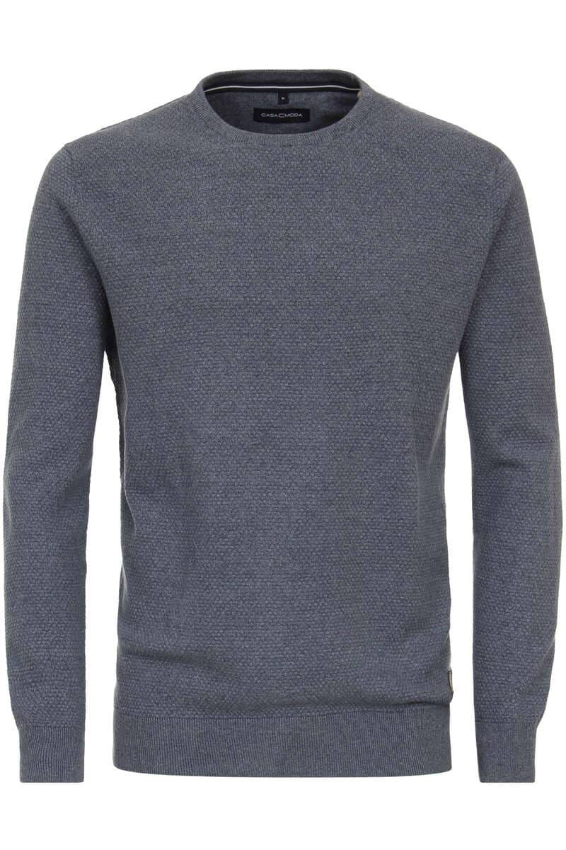 Casa Moda Regular Fit Pull-over Col rond bleu, Unicolore