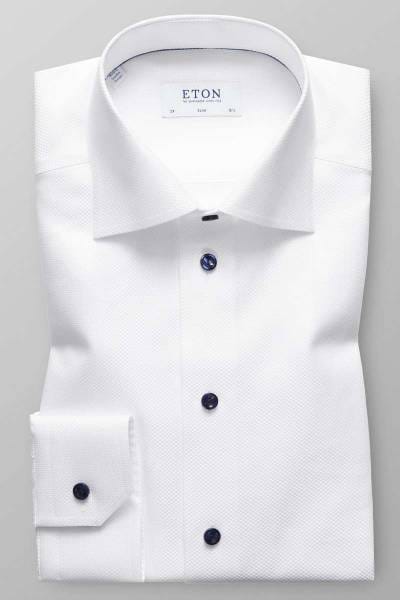 Eton Slim Fit Hemd weiss, Einfarbig