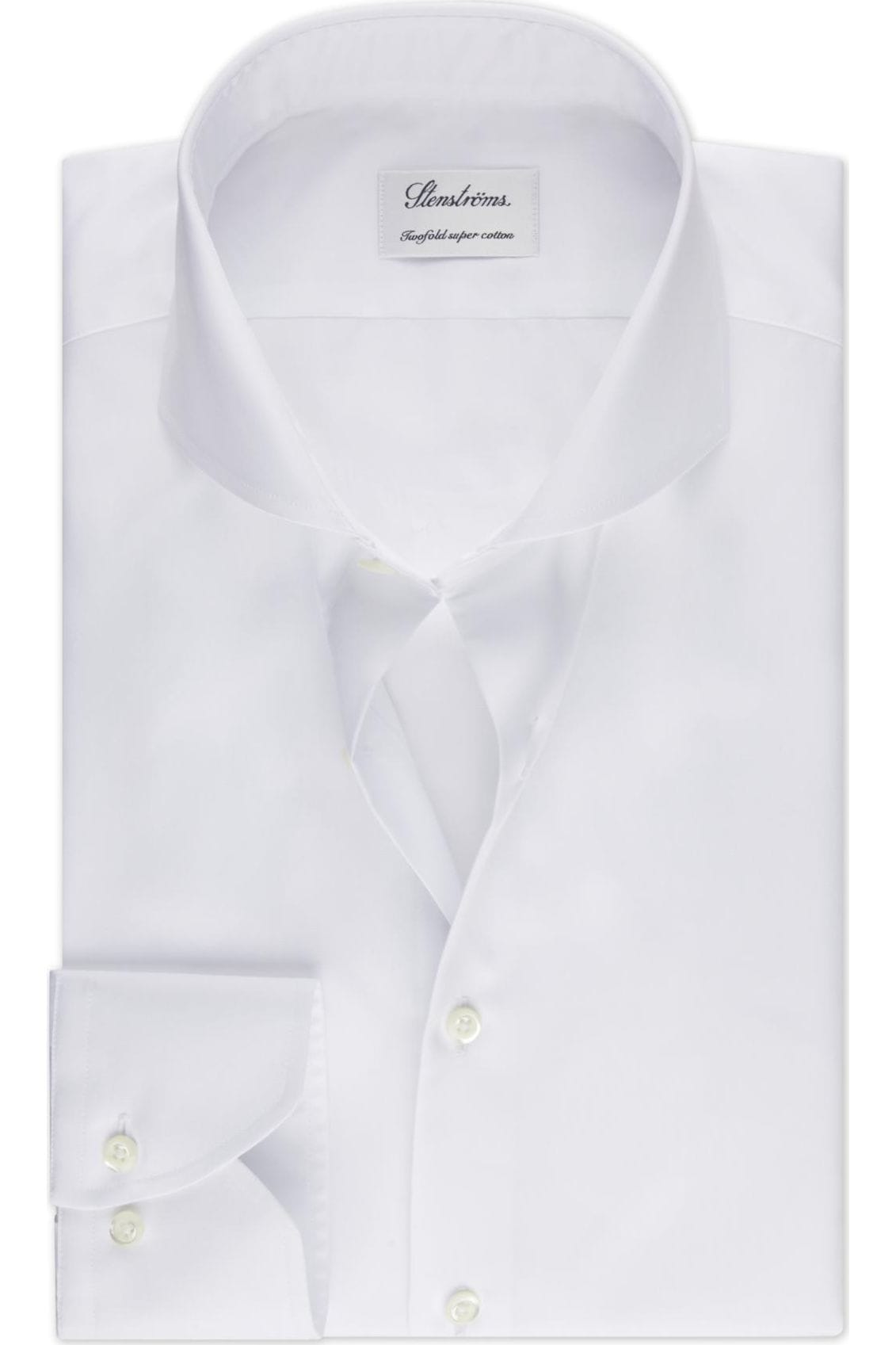 Stenströms Slimline Hemd weiss, Einfarbig 40 - M