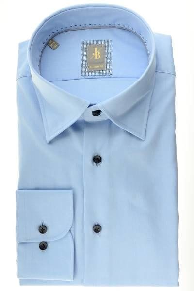 Jacques Britt Hemd - Custom Fit - blau, Einfarbig