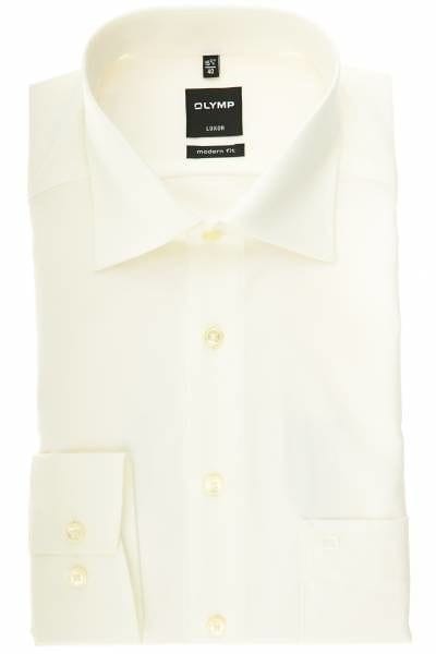 Olymp Hemd - Modern Fit - beige, Einfarbig