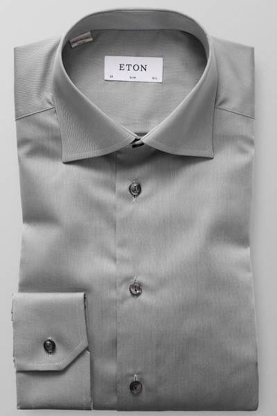 Eton Hemd - Slim Fit - grau, Einfarbig