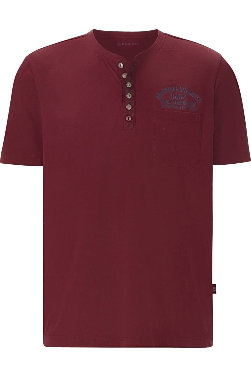 BABISTA Regular Fit t-shirt henley dark red, One Colour
