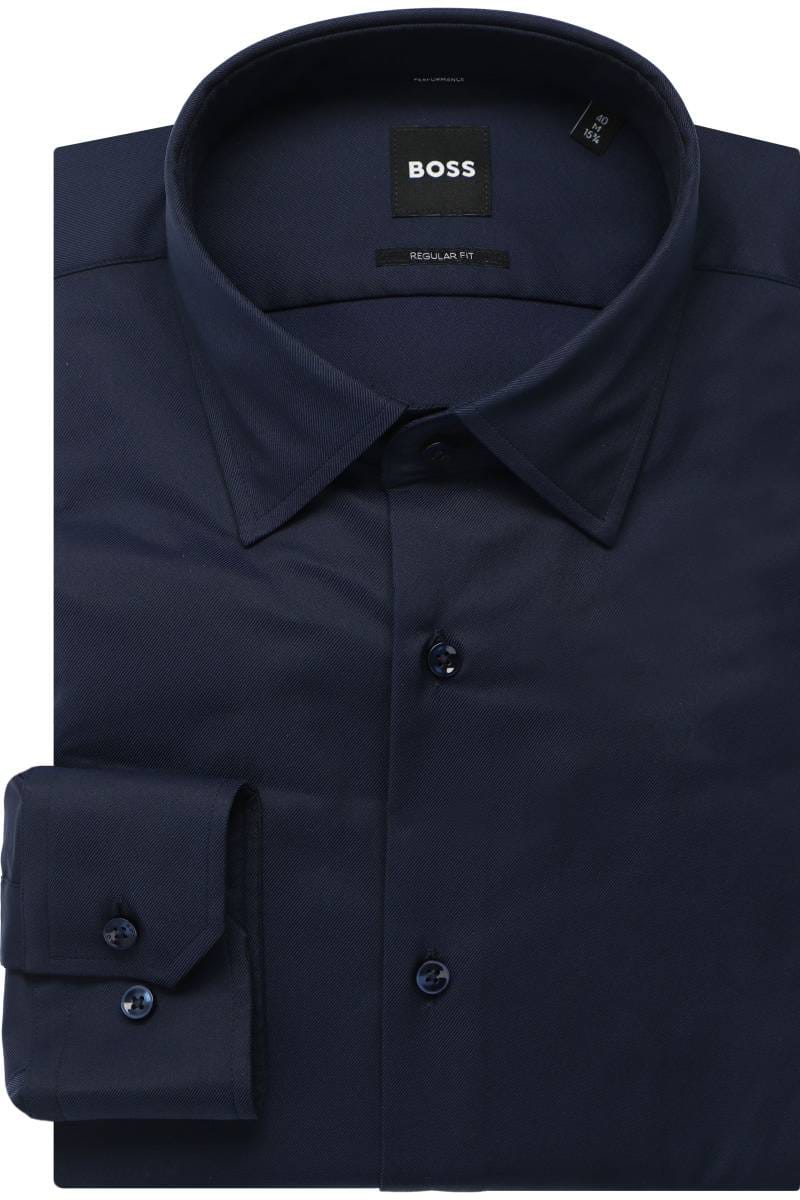 BOSS Regular Fit shirt dark blue, One Colour | Businesshemden.com