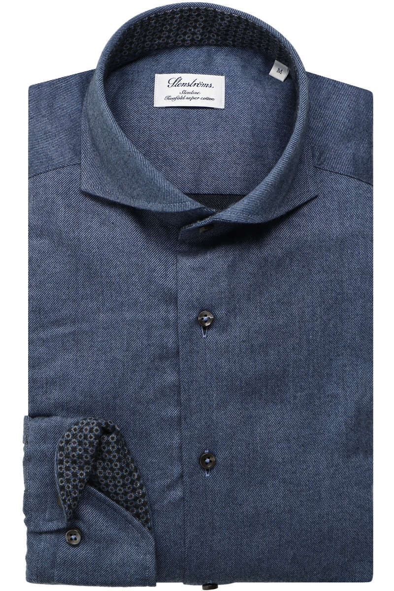Stenströms Slimline Hemd blau, Einfarbig XL Stenströms Slimline Hemd blau, Einfarbig XL