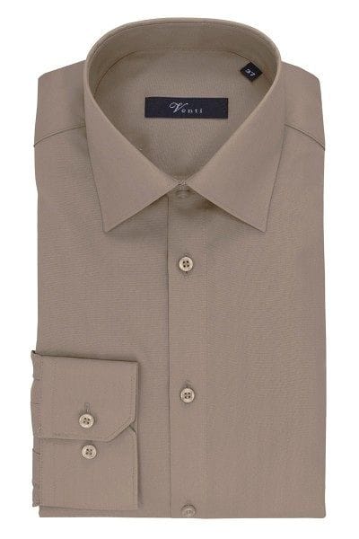 Venti Hemd - Modern Fit - hellbraun, Einfarbig