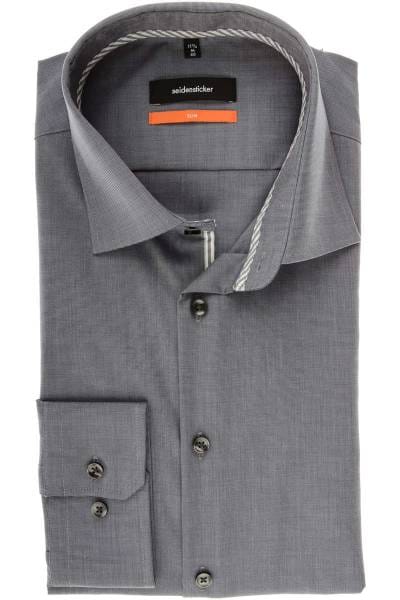 Seidensticker Slim Fit Hemd grau, Strukturiert