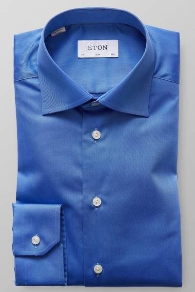Eton Hemd - Slim Fit - blau, Einfarbig