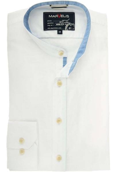 Marvelis Casual Modern Fit Hemd weiss, Faux-uni