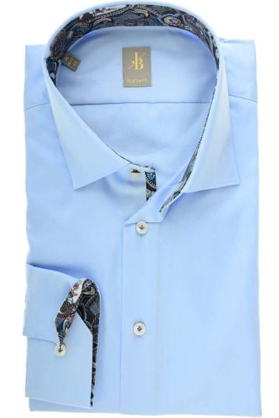 Jacques Britt Custom Fit Hemd blau, Einfarbig