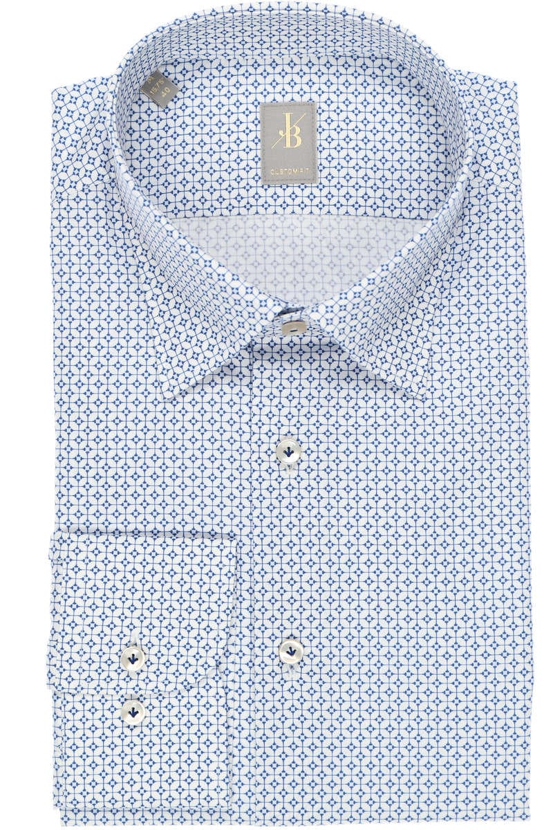 Jacques Britt Custom Fit Hemd blau/weiss, Gemustert 39 - M Jacques Britt Custom Fit Hemd blau/weiss, Gemustert 39 - M
