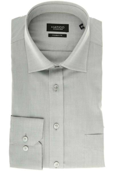 Hatico Modern Fit Hemd grau, Einfarbig