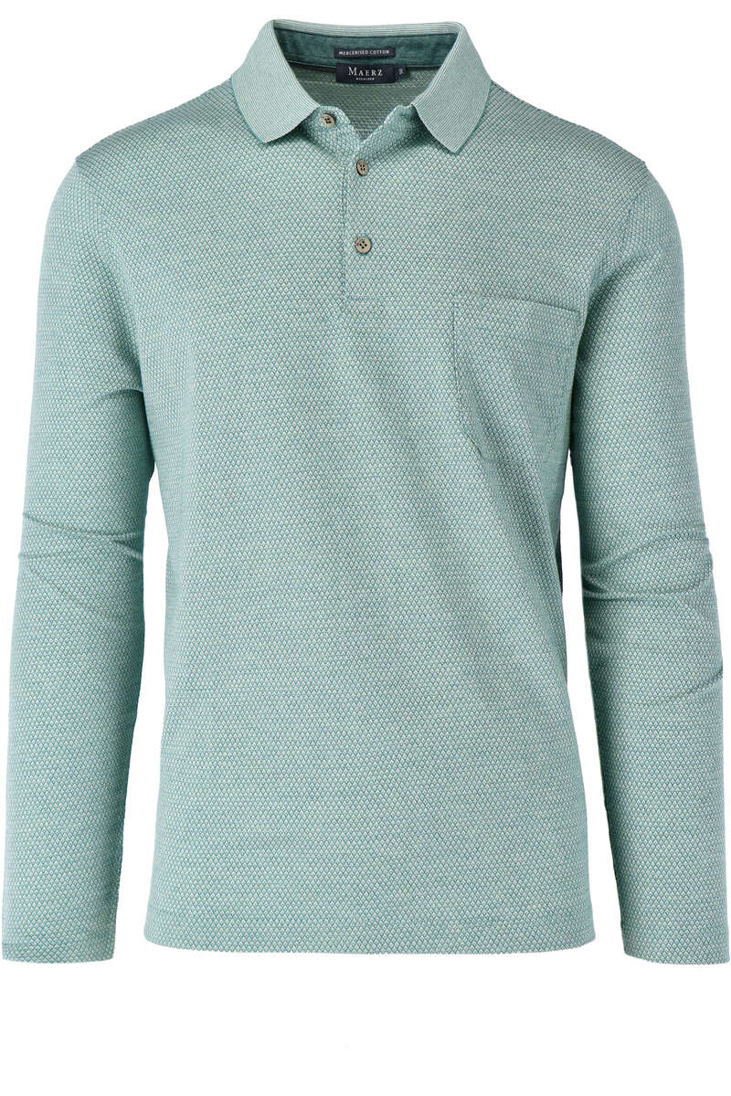 Maerz Modern Fit Sweatshirt Polokragen grün/weiss, gemustert 50 Maerz Modern Fit Sweatshirt Polokragen grün/weiss, gemustert 50
