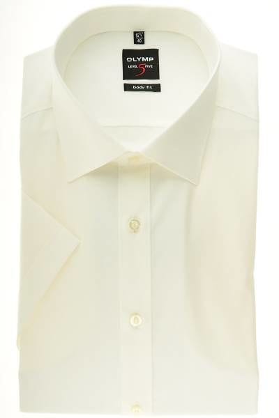 Olymp Hemd - Body Fit - hellbeige, Einfarbig
