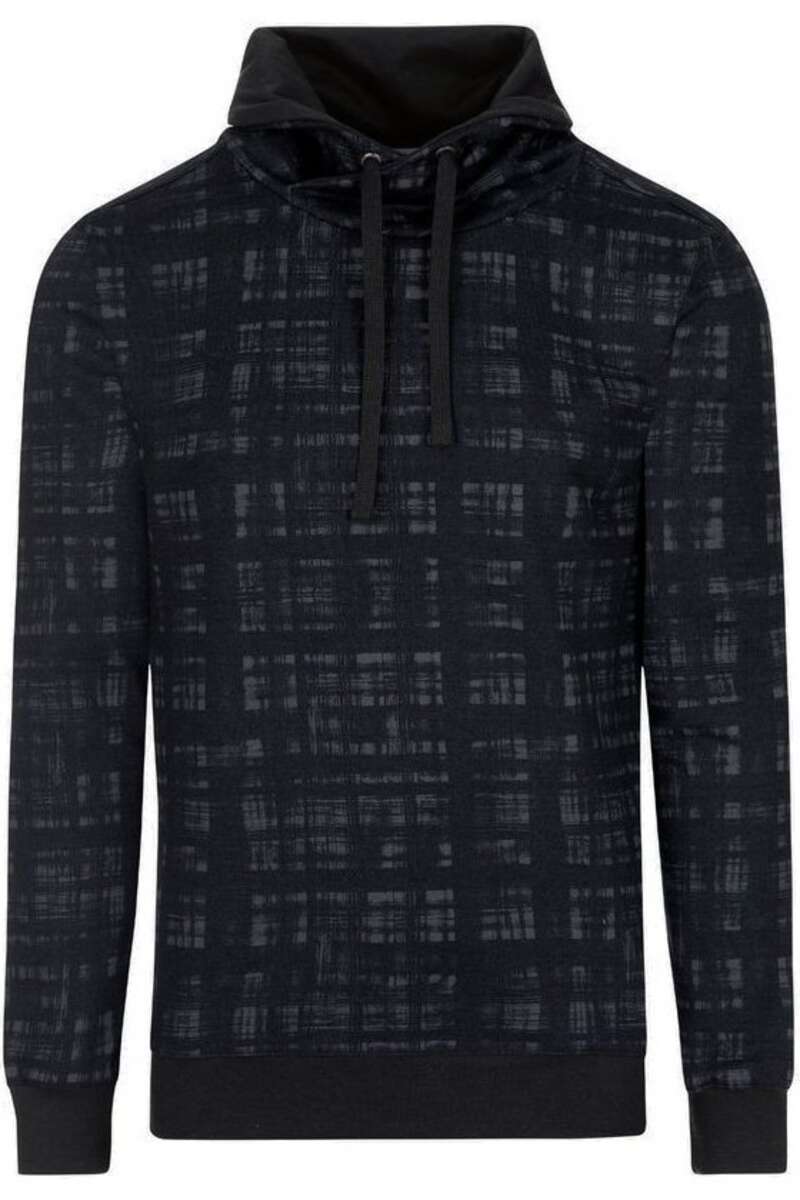 TRIGEMA Slim Fit Kapuzen Sweatshirt schwarz/grau, gemustert M TRIGEMA Slim Fit Kapuzen Sweatshirt schwarz/grau, gemustert M