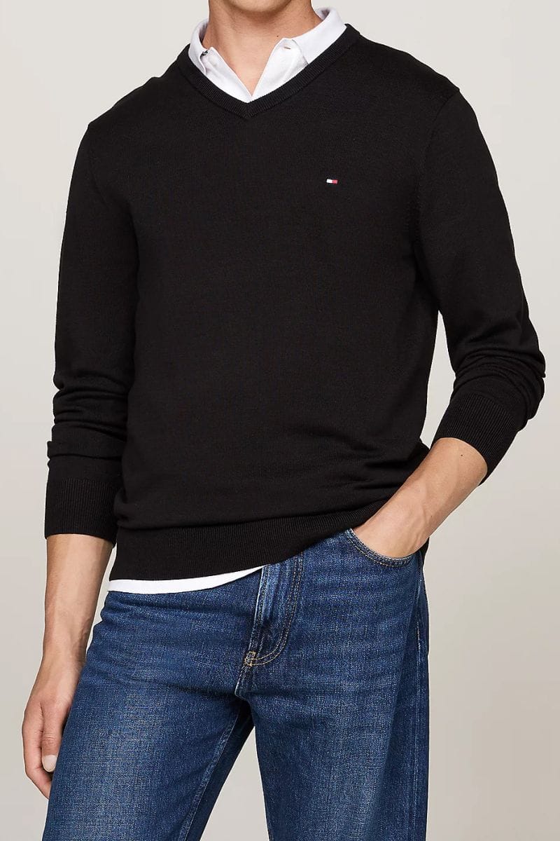 Tommy Hilfiger Pullover Schwarz Hilfiger V Pullover Herren Tommy