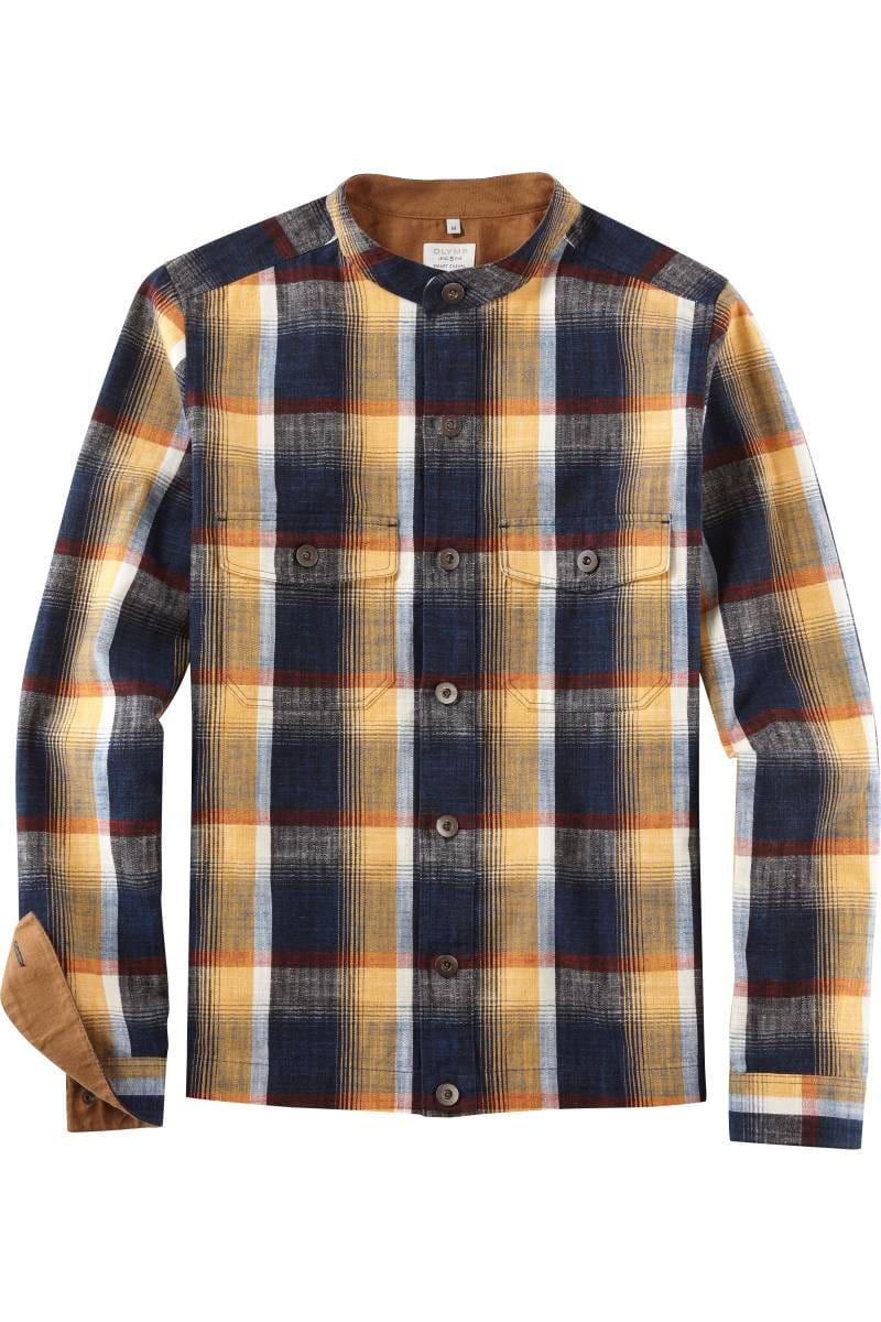 OLYMP Level Five Smart Casual Body Fit Overshirt marine, Ruit