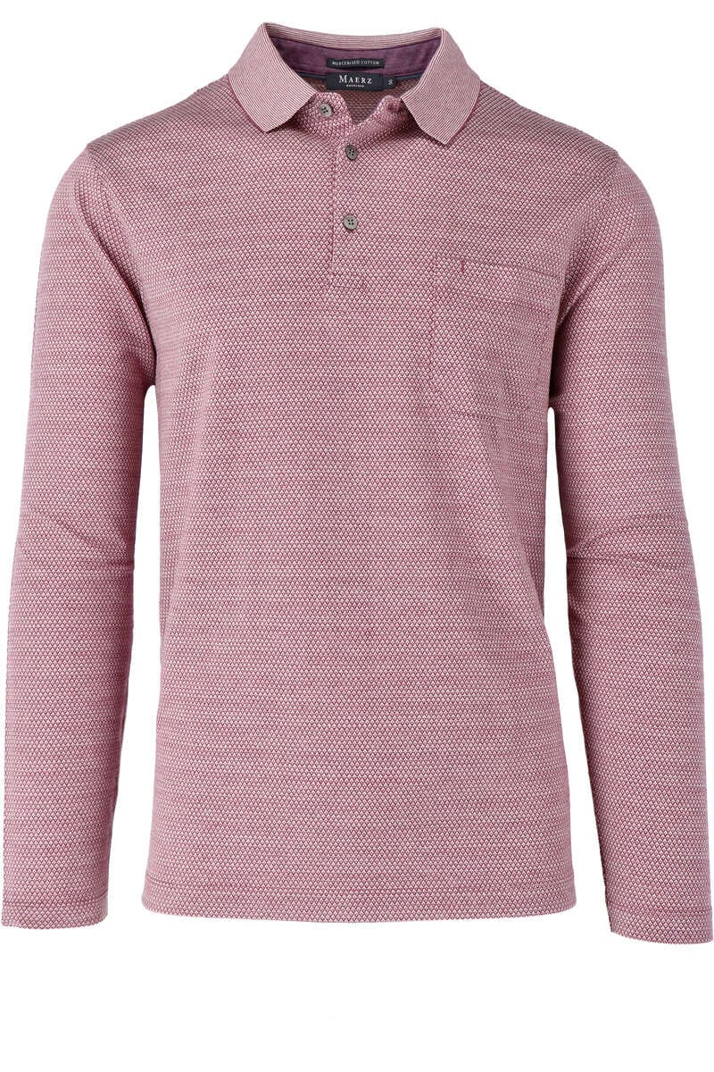 Maerz Modern Fit Sweatshirt Polokragen rot/weiss, gemustert 50 Maerz Modern Fit Sweatshirt Polokragen rot/weiss, gemustert 50