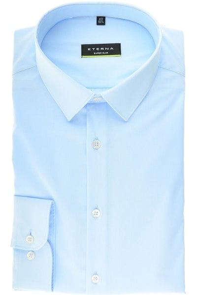 Eterna Hemd - Super Slim - hellblau, Einfarbig