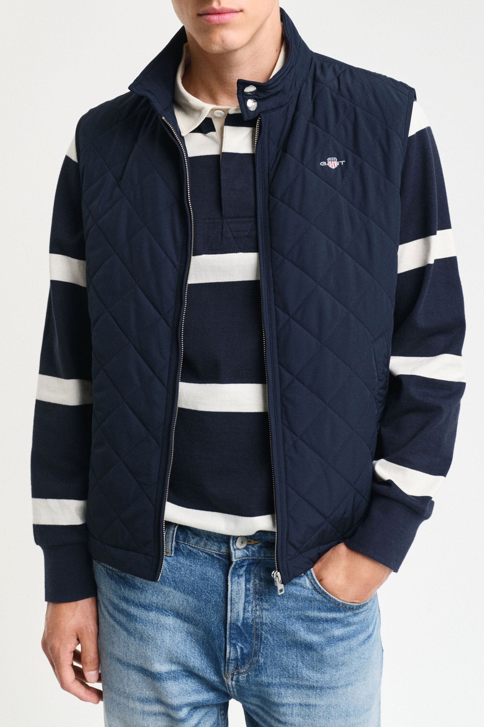 GANT Regular Fit Gilet matelassé Evening Blue FR-BE