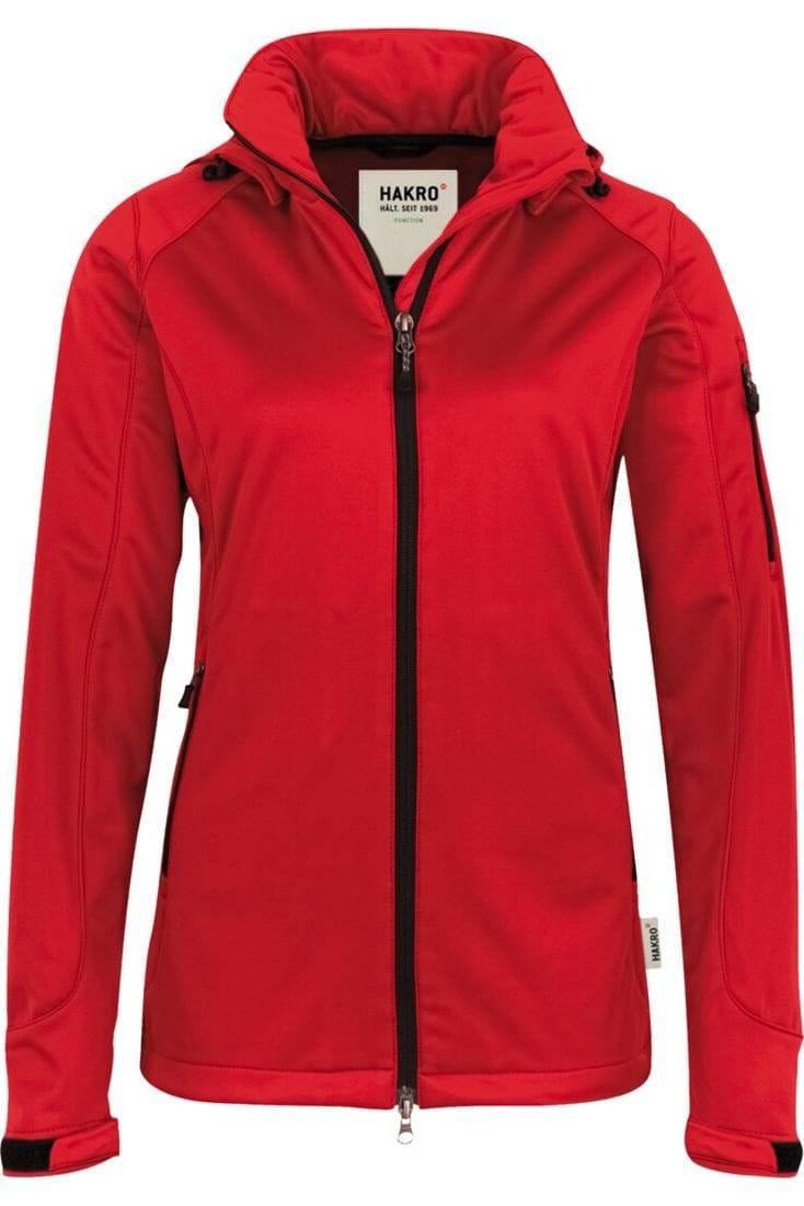 HAKRO 248 Regular Fit women softshell jacket hood (removable) red