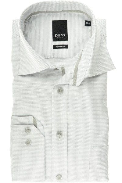 Pure Hemd - Fashion Fit - silber, Einfarbig