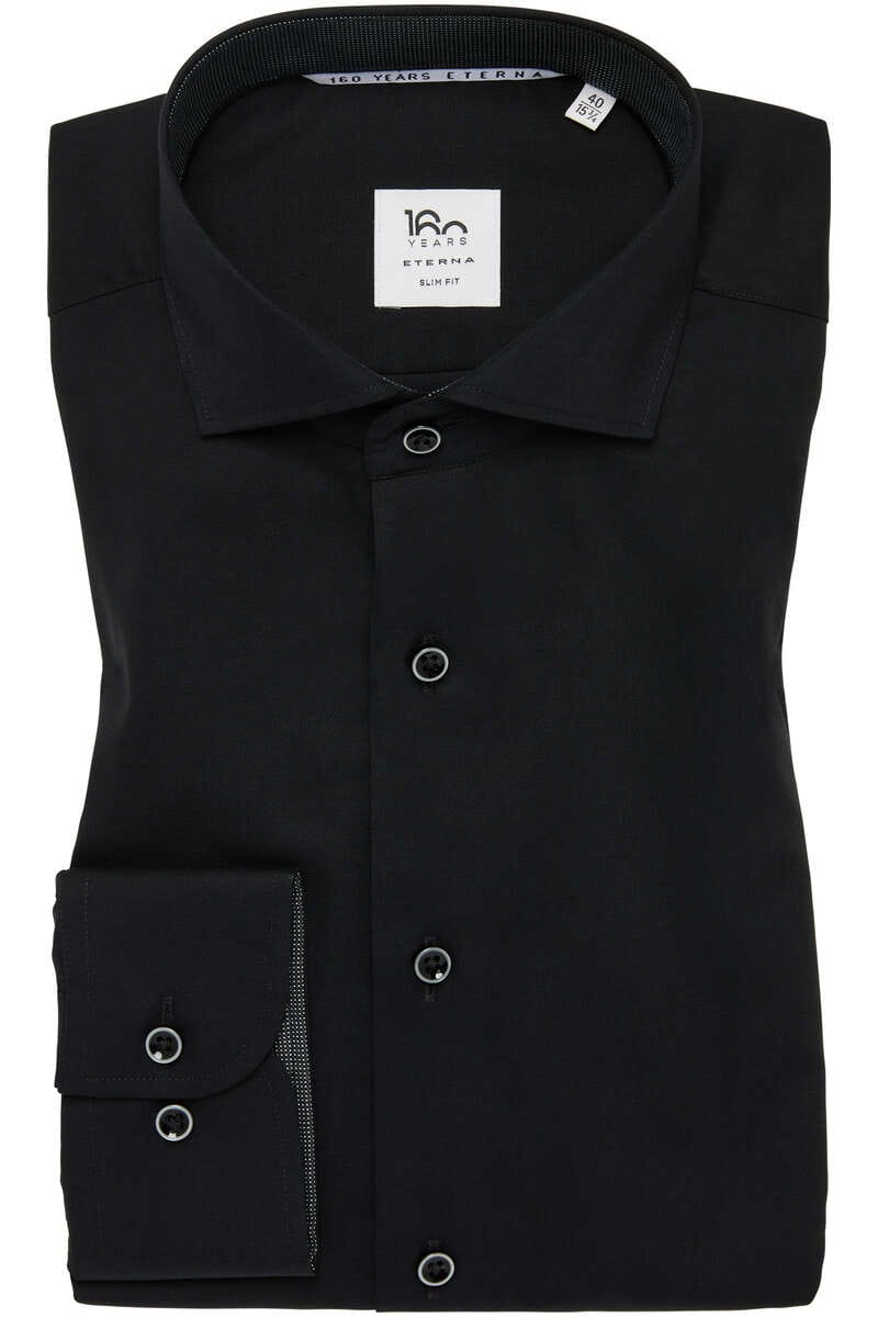 ETERNA Camicia Uomo Luxury Slim Fit - Manica Lunga, Azzurro Chiaro, Collo 39, Cotone